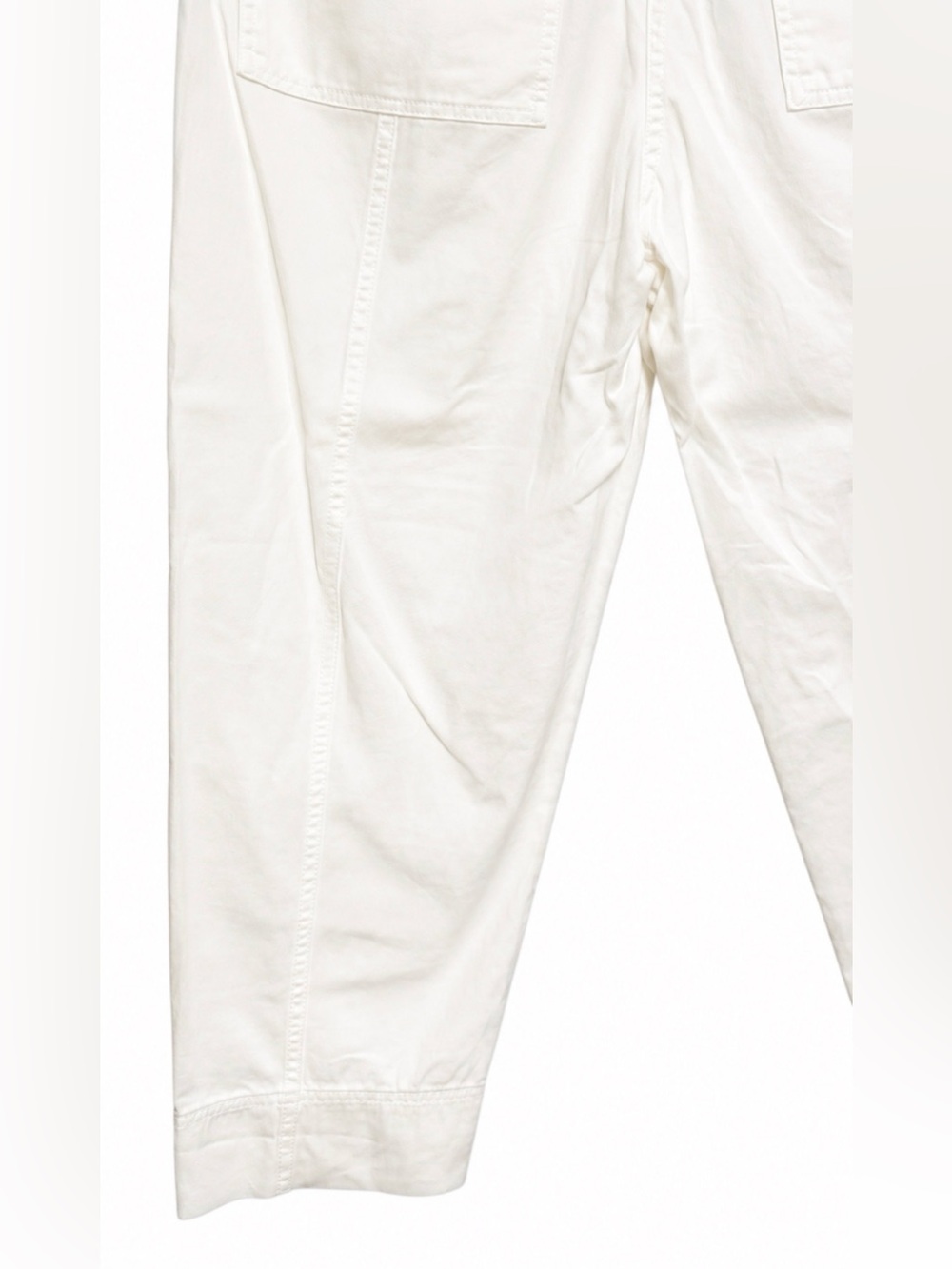 ZARA Women’s White Cotton Pull-On Pants Size L Relaxed Fit Drawstring NWOT - Picture 4 of 13